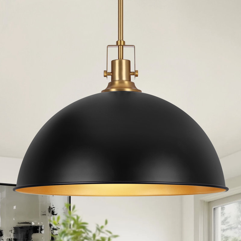 1 - Light 17.7" Single Dome Kitchen Island Pendant Light