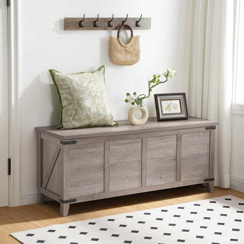 47.2"W Farmhouse Storage Chest With Lift Top Blanket Chest
