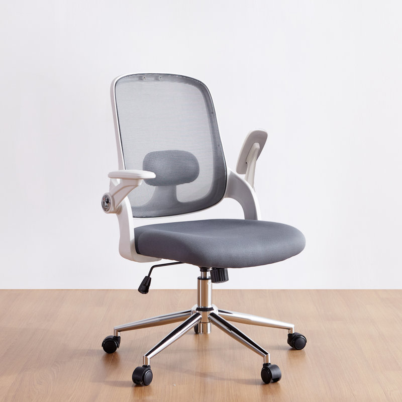 Ergonomic Mesh Office Swivel Chair With Lumbar Support And Flip-Up Armrests