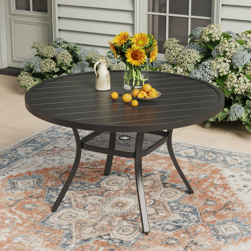 Calva Round Steel Outdoor Dining Table