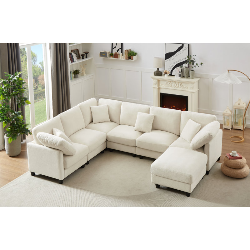 (Parts, similar to ) Modular Sectional Sofa, Convertible Sofa Couch Modular Sofa With Ottoman