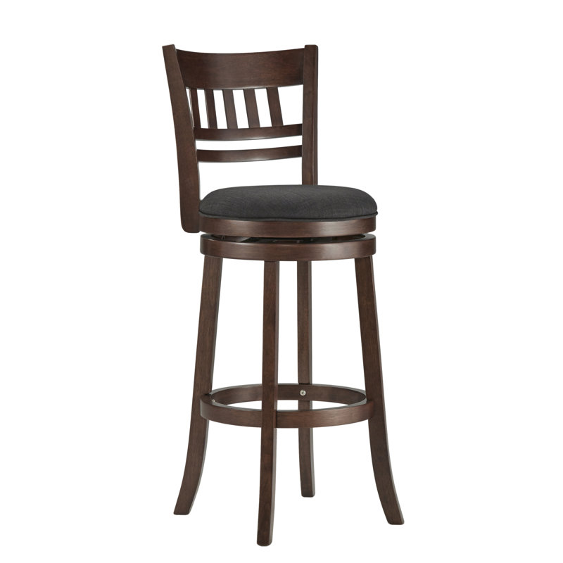 Amerah Swivel Upholstered Counter Stool with Solid Wood Frame