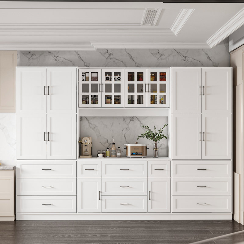 110"W Large Food Pantry Kitchen Sideboard Buffet Table