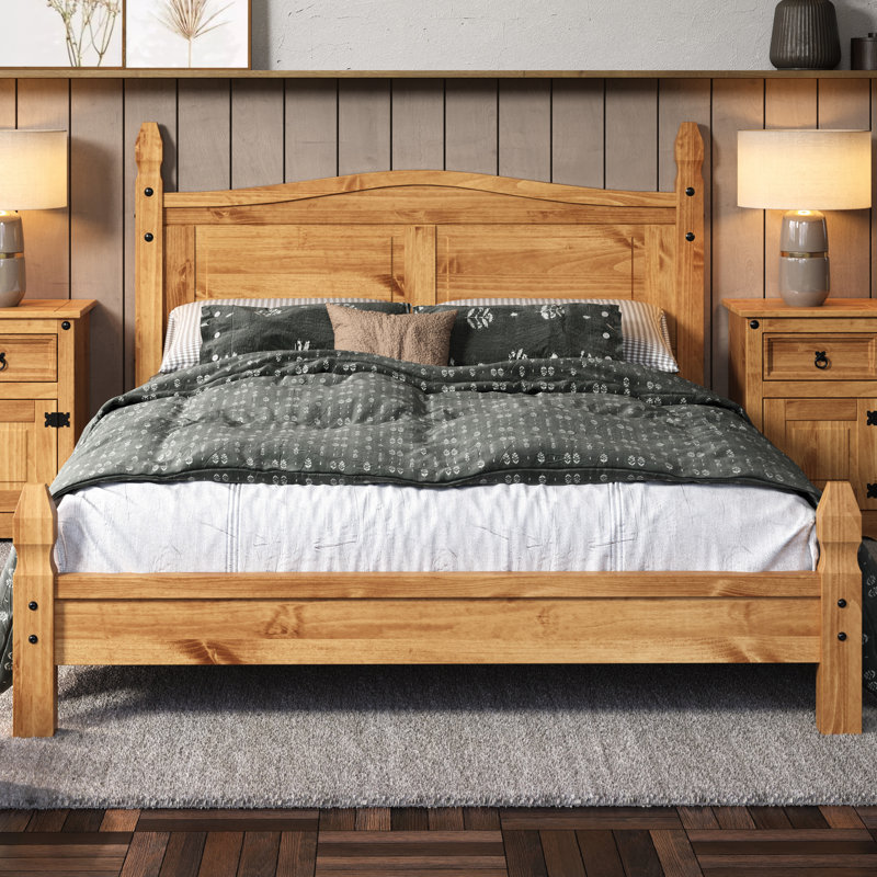 Farmhouse Solid Wood Bed with Chunky, Sturdy Posts - Rustic Style