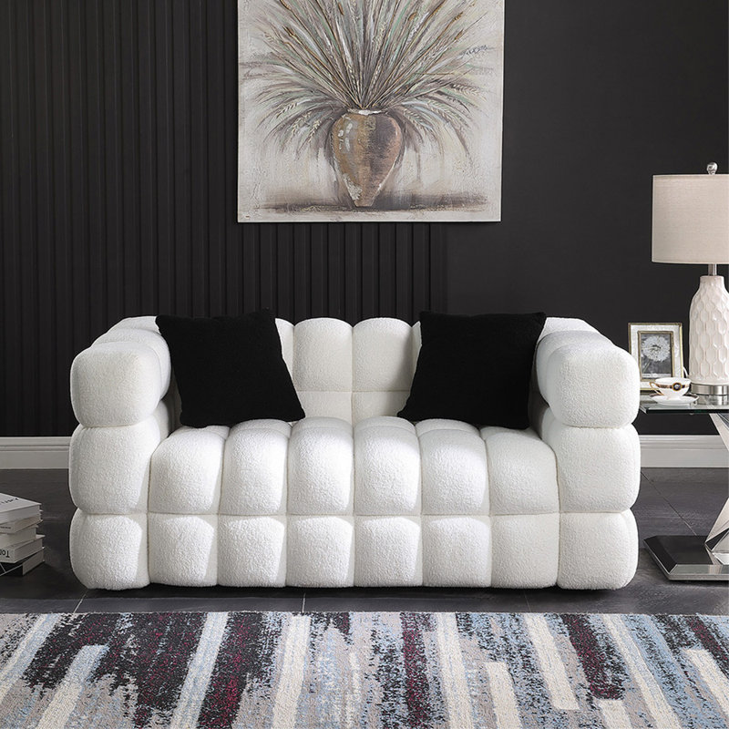 Monica Boucle Square Arm Sofa
