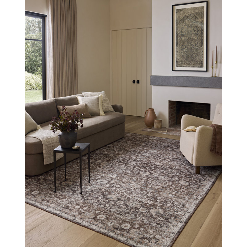 amber lewis x loloi machine washable josie earth / natural area rug