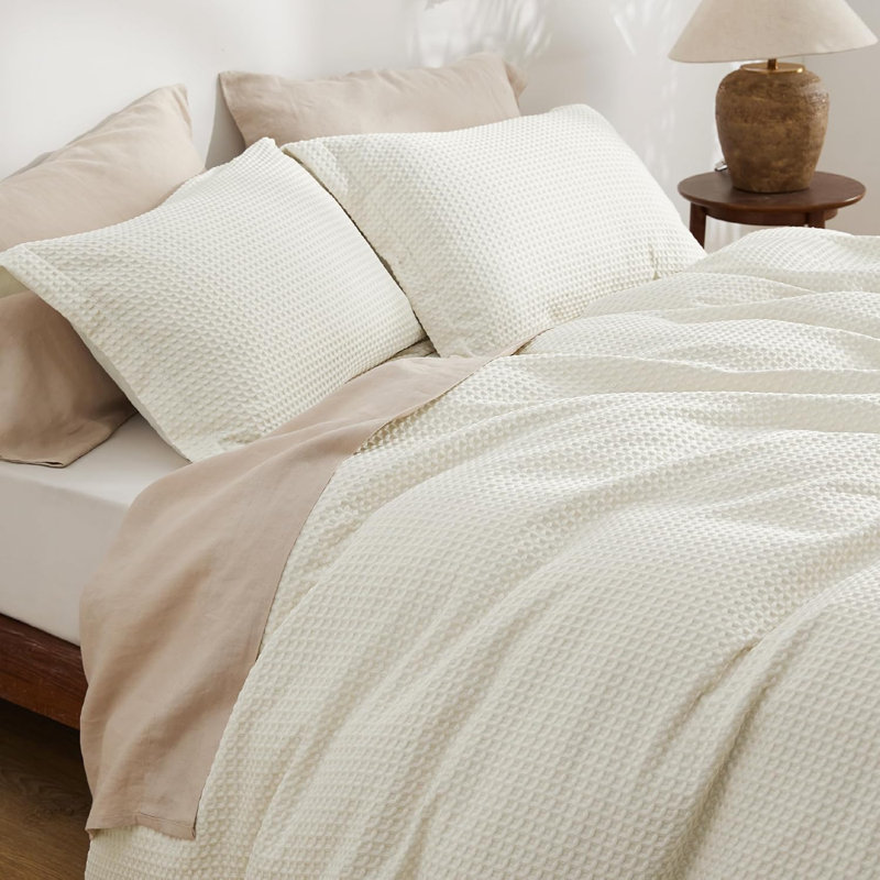 Bedsure Waffle Duvet Cover Set