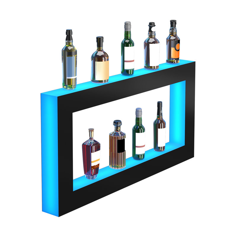 24 Bottle Wall Mounted Wine Bottle Rack in Black