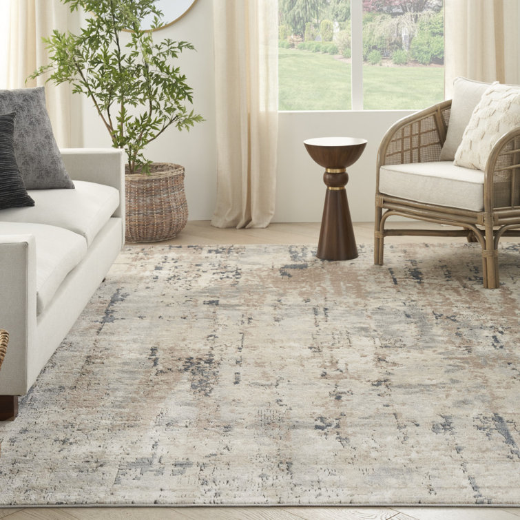  Similar to, Addie Abstract Modern Machine Woven Area Rug in Beige/Gray
