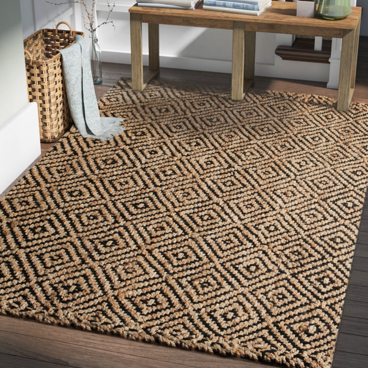 Aerionna Natural Fiber Hand Woven Jute Geometric Rug