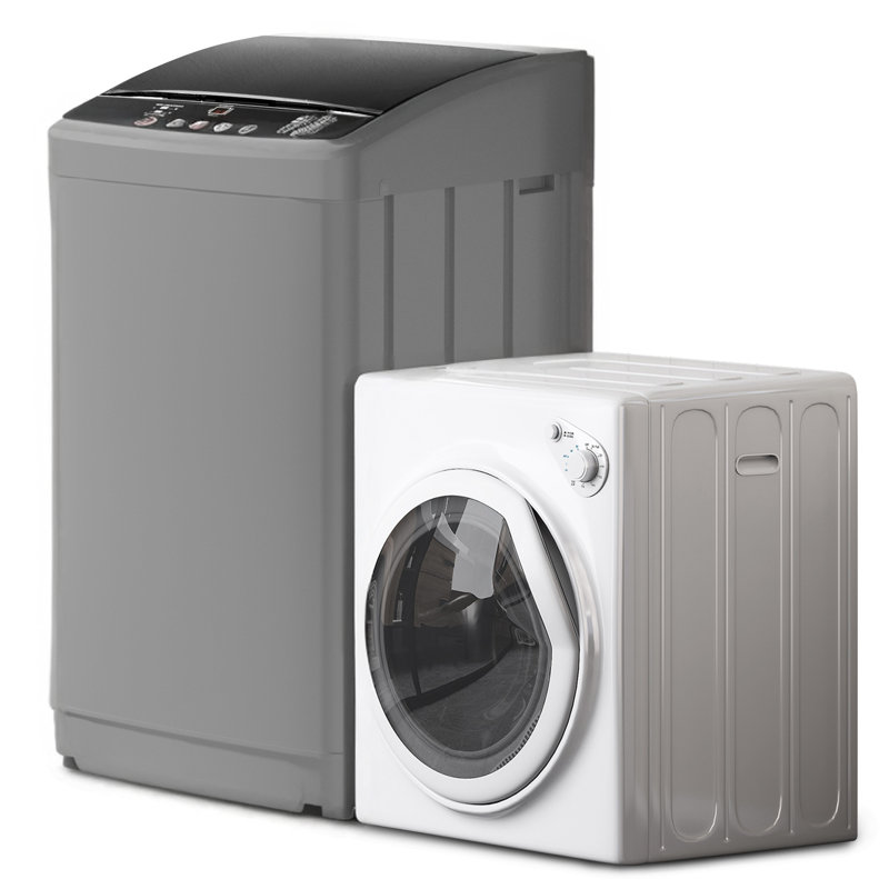 Compact Washer and Dryer Combo Set, 19Lbs Full-Automatic Washing Machine with 10 Washing Programs & 13LBS Compact Dryer with Stainless Steel Inner Tub,White INCOMPLETE BOX