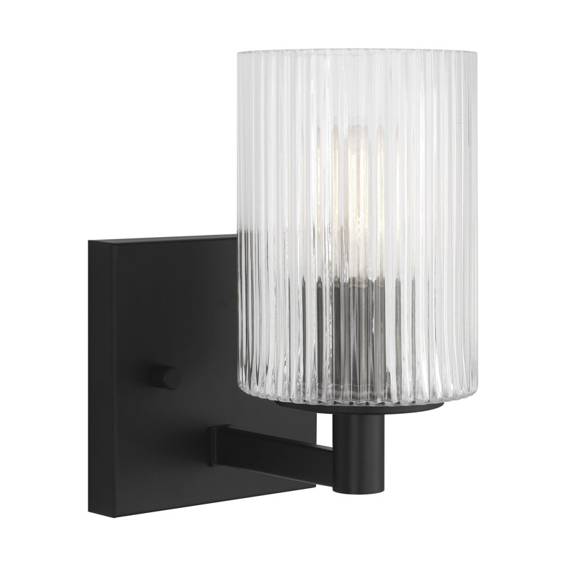 Luisa bath wall sconce with clear fluted glass shades
