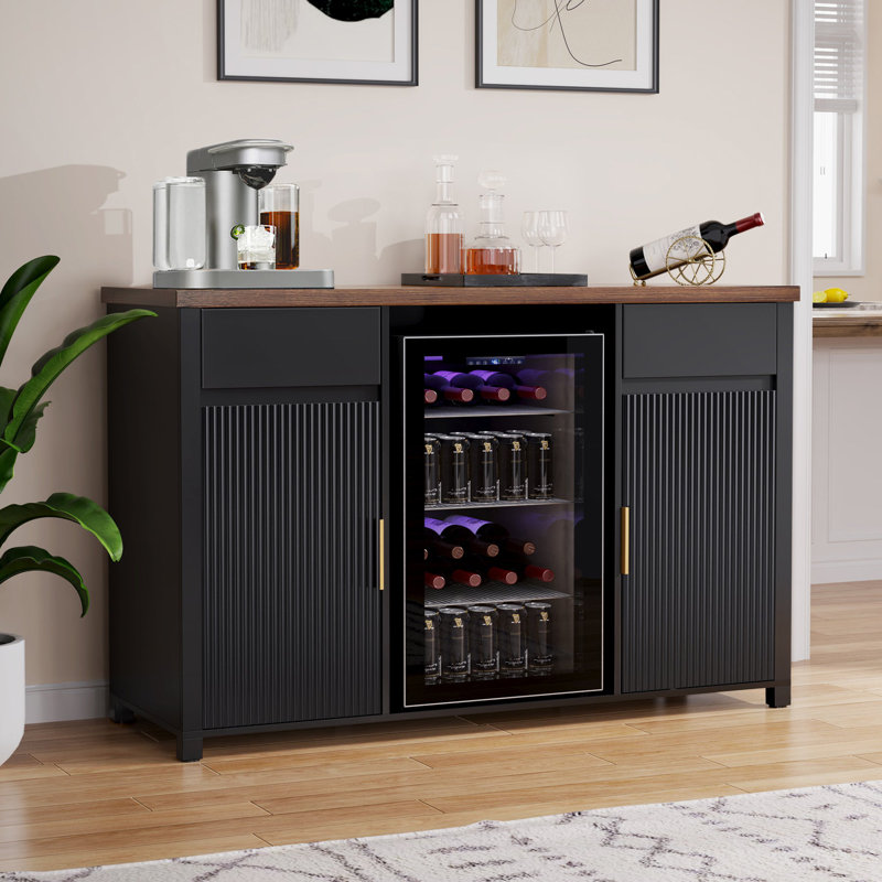 Large Coffee Bar Cabinet with Fridge Space, Mini Fridge Cabinet with Wine Storage, Buffet Sideboard Table for Home, Fluted Modern Design,53.2\\\" L\nSIMILAR 
INCOMPLETE 