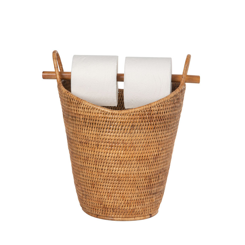 La Jolla Rattan Free Standing Toilet Roll Holder and Dipsenser