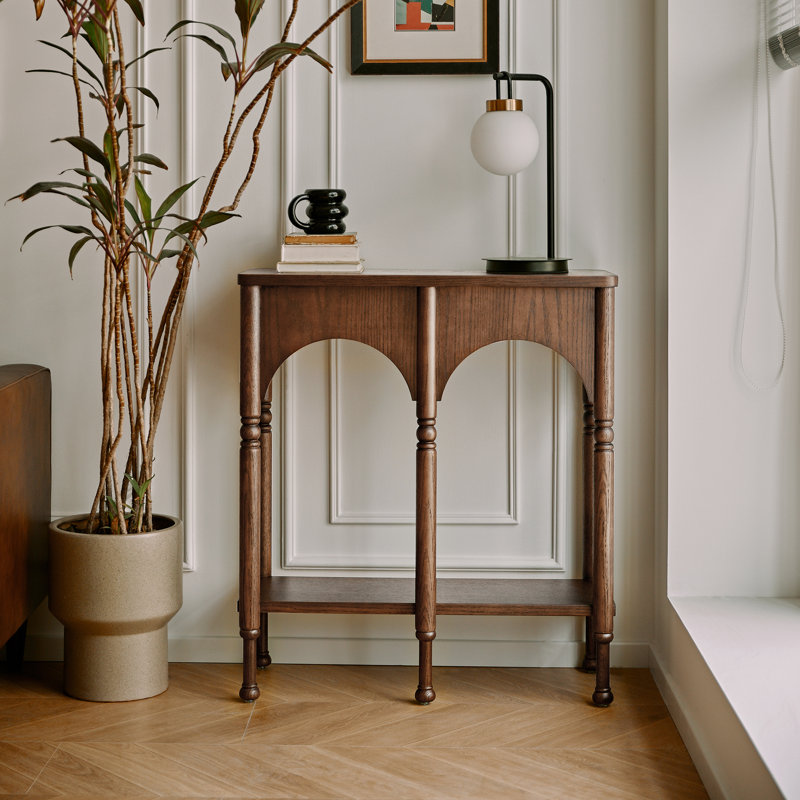 Solid Wood Console Table with Storage