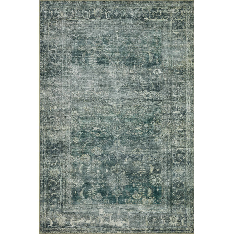 Magnolia Home By Joanna Gaines X Loloi Banks Machine Washable Blue / Lagoon Area Rug