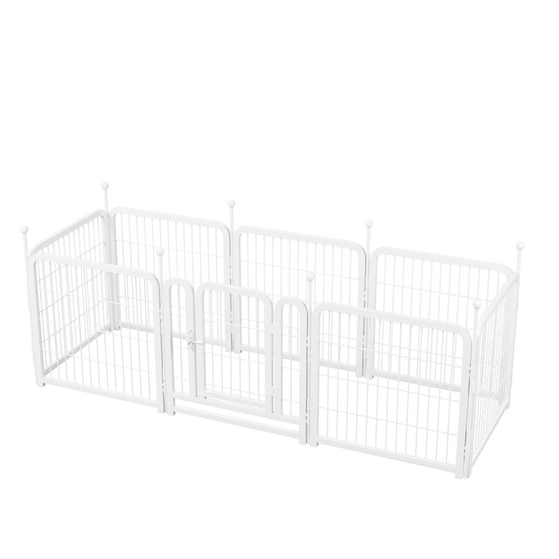 Dog Playpen 8 Panels Height Heavy Duty Dog Fence Puppy Pen For Large Medium Small Dogs Indoor Outdoor Foldable Pet Exercise Pen
