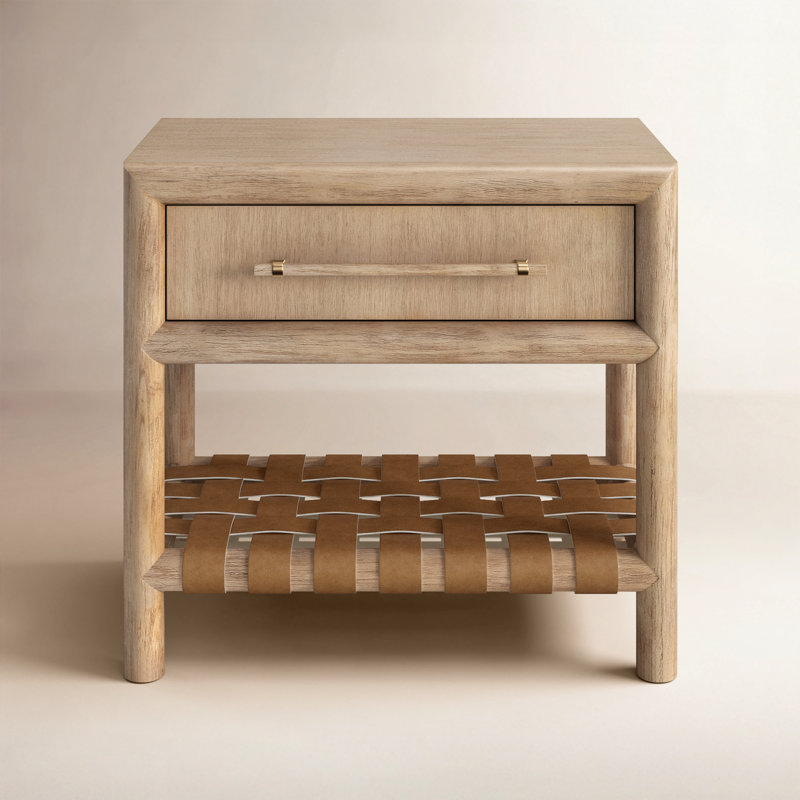 Colleen 1 - Drawer Leather Nightstand