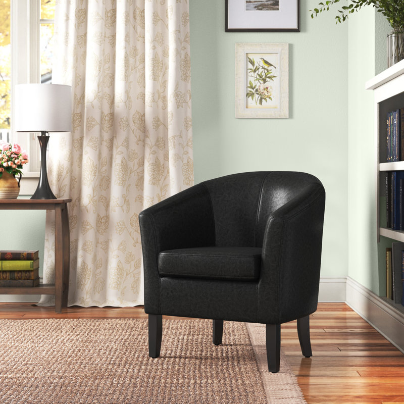 Munson 26.77\" Wide Faux Leather Barrel Chair INCOMPLETE 