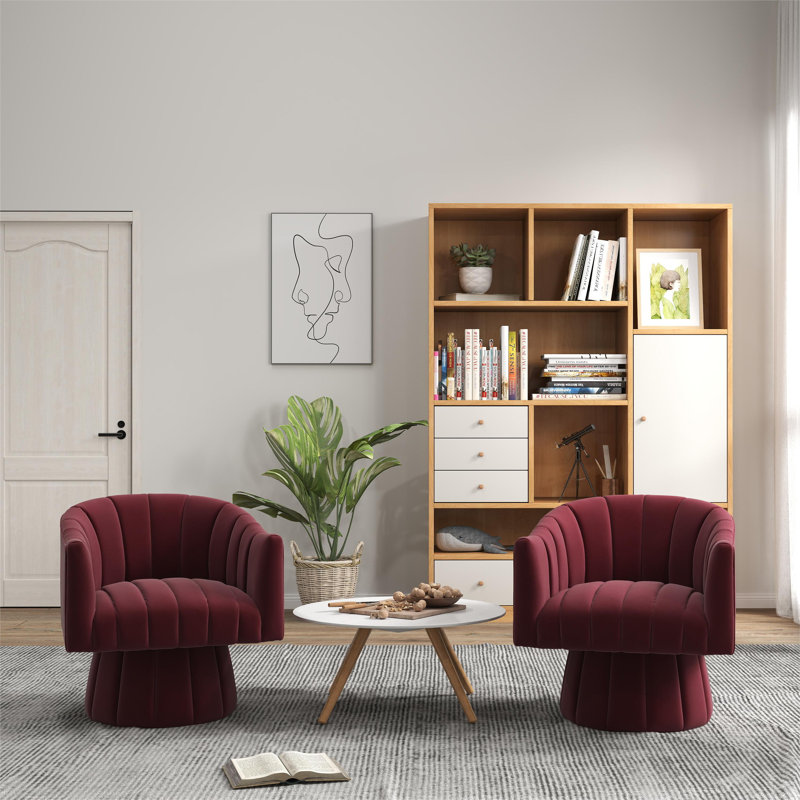 Izabell Velvet Swivel Barrel Chair (Similar)