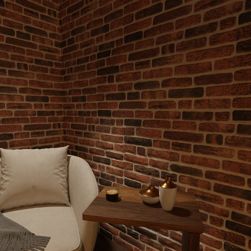 3D Wall Panels, Natural Brick Effect Styrofoam 20" x 40" Wall Paneling (9-pack) (Set of 9) Covers 48 sq ft