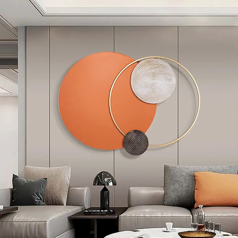 Modern Big Metal Geometric Circles Wall Decor Unique Home Living Room Hanging Wall Art