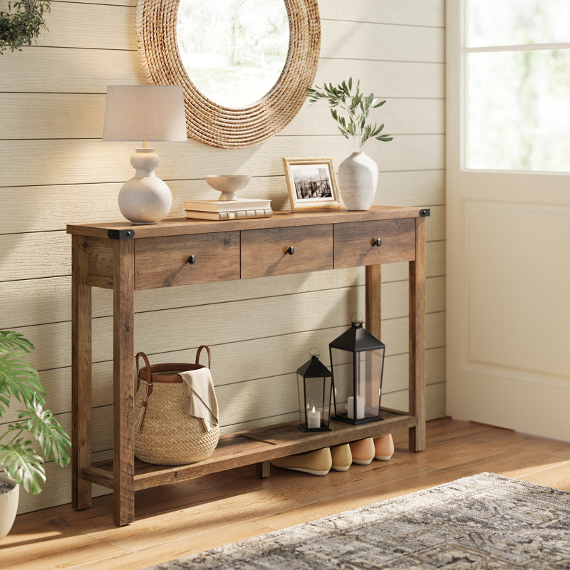 sahai 47.2" console table with 3 drawers
