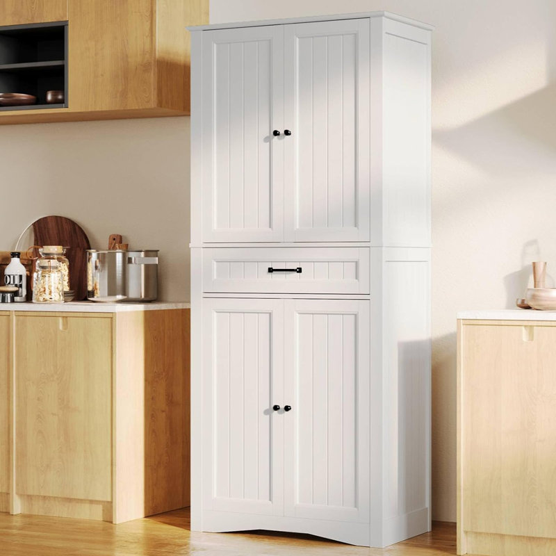 (Incomplete) Orys 71'' Freestanding Pantry Cabinet with Drawer, Adjustable Shelves, Magnetic Doors, and Anti-Tip Design