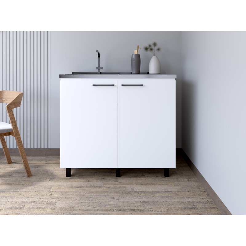 Utility Sink Cabinet, Burwood, White, Width X 39,3 WHFP028