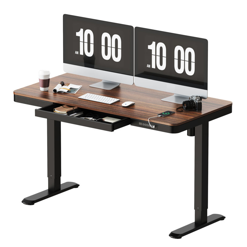 similar home office height adjustable standing desk rust brown 