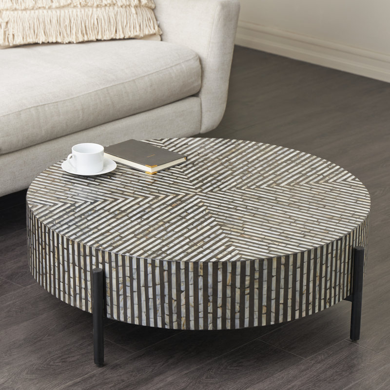 maly round mother of pearl coffee table