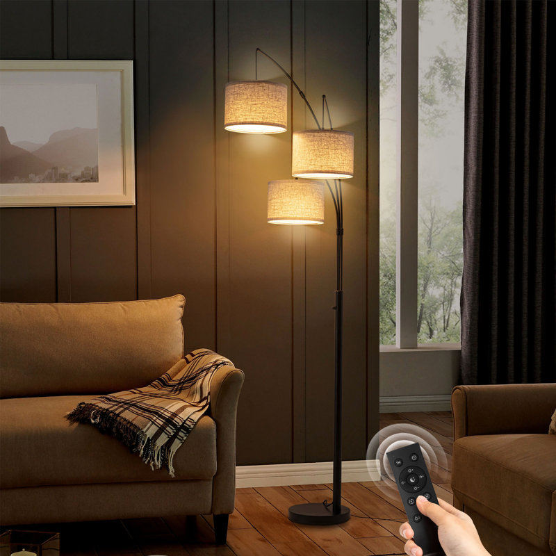 80" 3-light Dimmable 3-color Temperature, Arc Floor Lamps With Remote Control, Modern Tall Standing Lamp