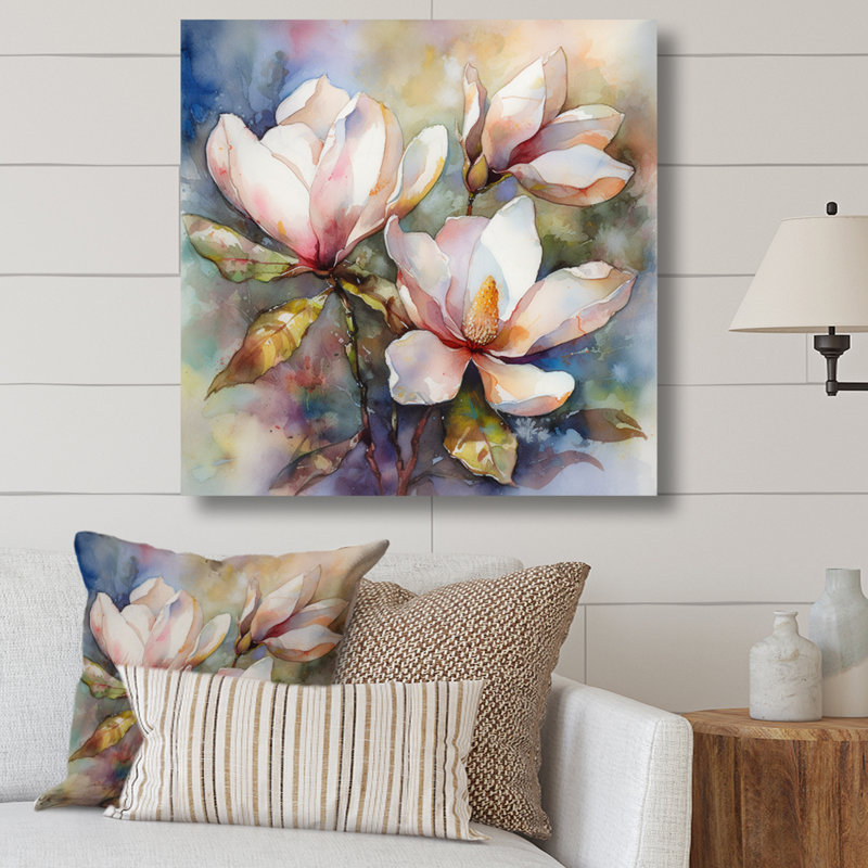 similar not exact Pink Magnolia Symphony III - Magnolias Framed Canvas Print