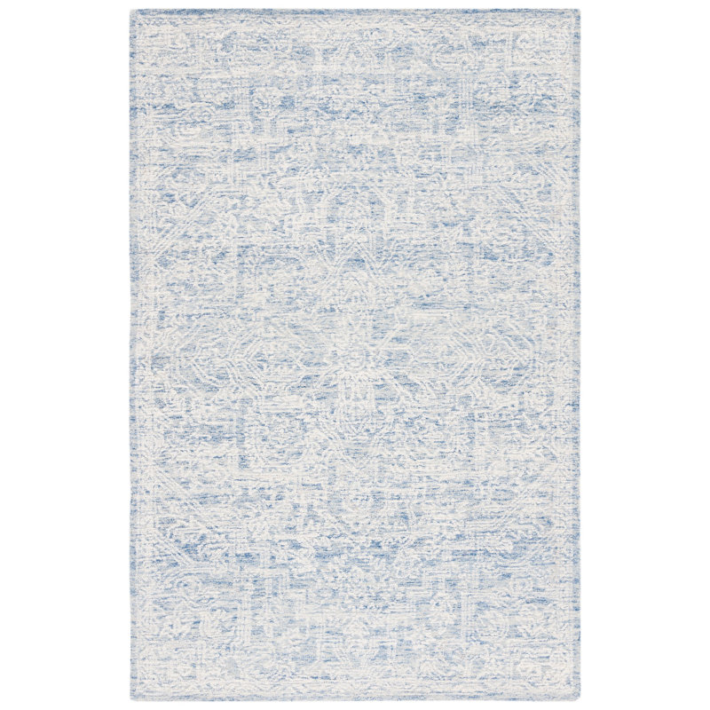 Roslyn Hand Tufted Wool/Cotton Oriental Rug in Ivory/Blue