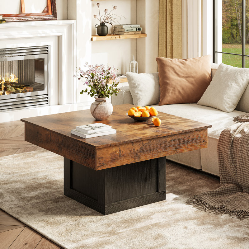 LED Lift Top Coffee Table With Storage