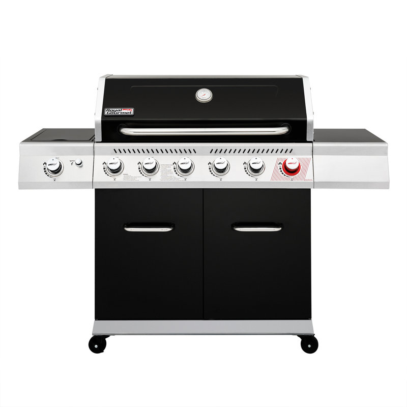 Royal Gourmet 6 - Burner Free Standing Liquid Propane Gas Grill with Side Burner and Cabinet