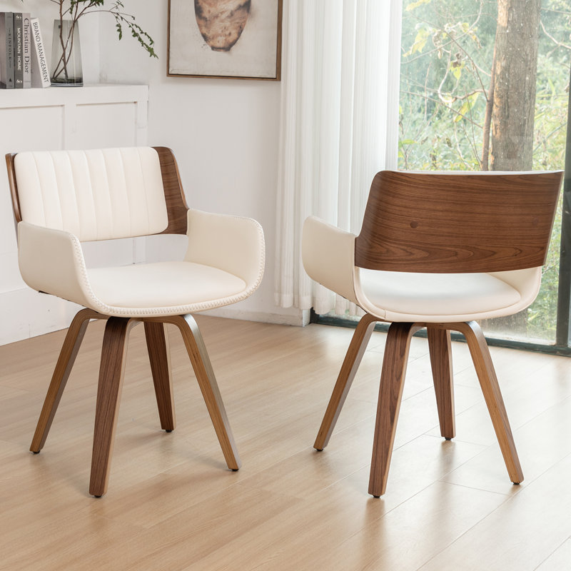 (Incomplete)Similar to Faux Leather Upholstered Swivel Dining Armchairs (Set of 2)