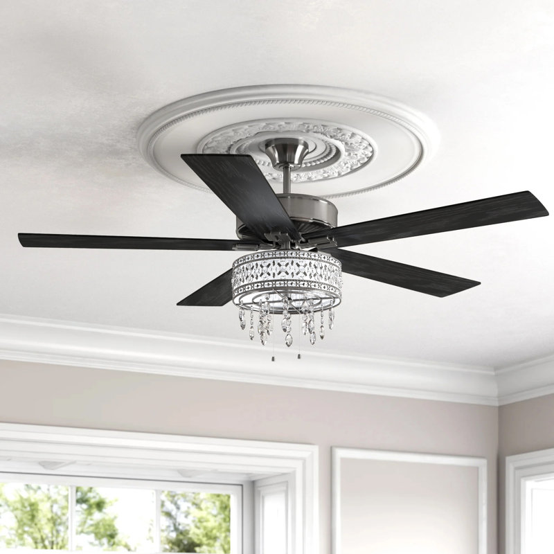 (Similar to stock photo) 52\" Leonie 5 - Blade LED Crystal Chandelier Ceiling Fan