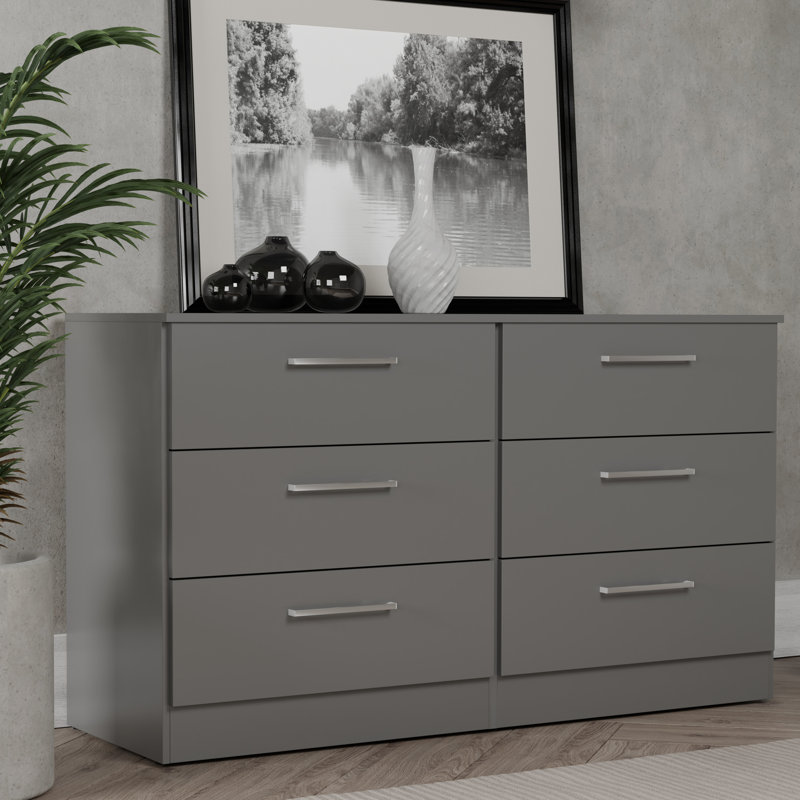 Keito Modern 6-Drawer Wide Dresser - Bedroom Storage - W50.39"