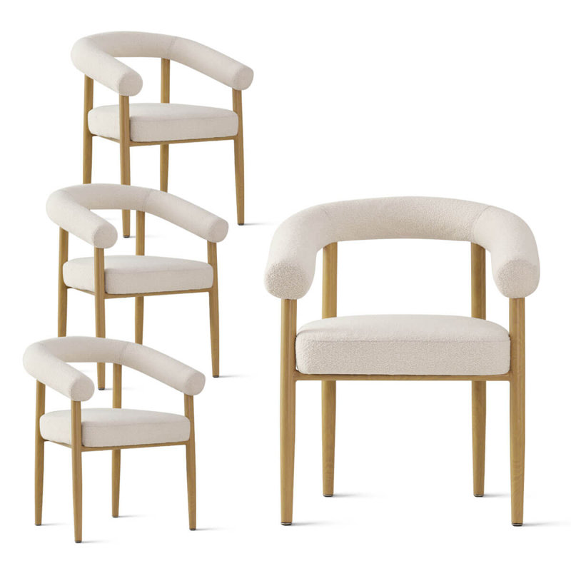 Solaze Beige Dining Chairs with Arm Set of 4