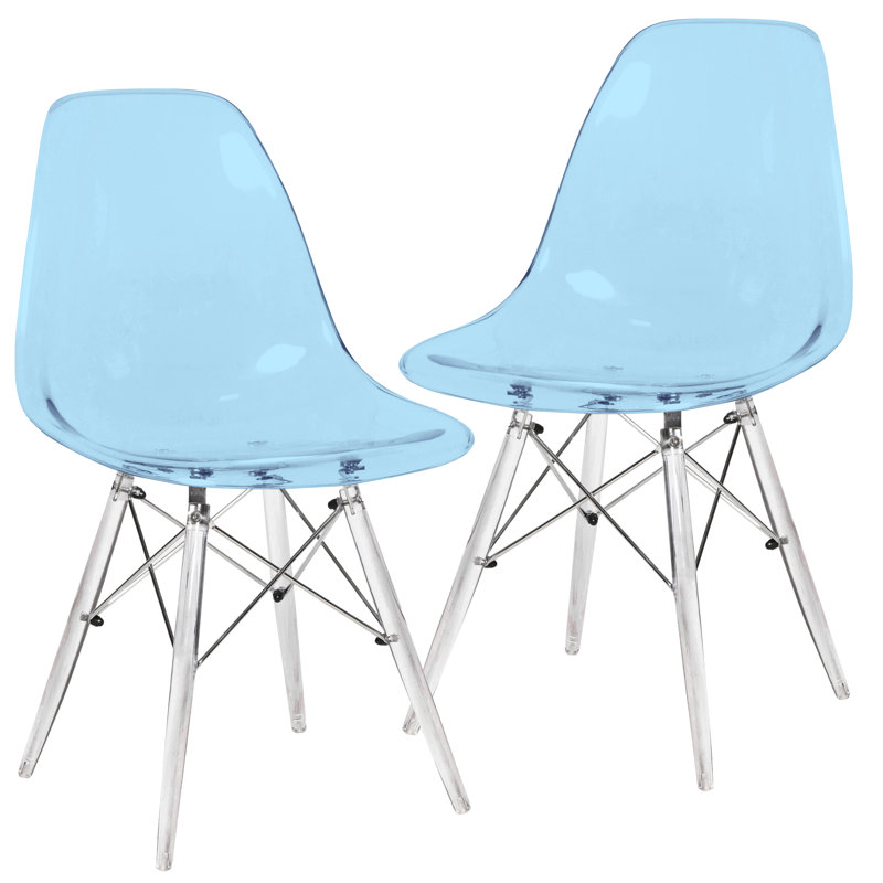 Karen Modern Dining Side Chair with Acrylic Base (Set of 2)
