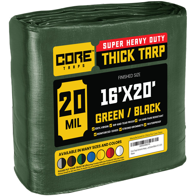 similar not exact 20 mil heavy duty polyethylene tarp, waterproof, uv resistant