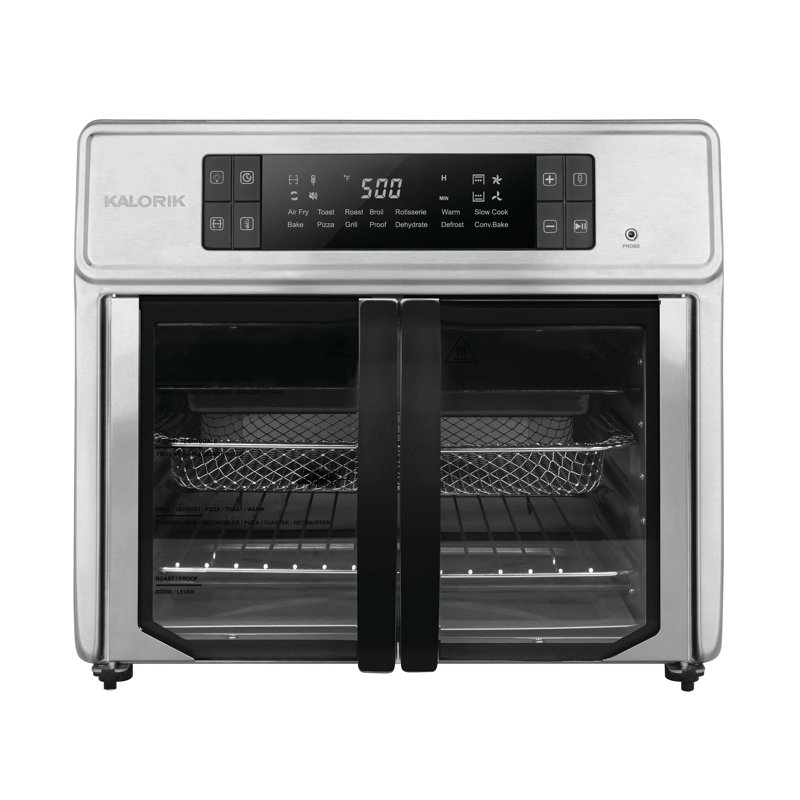 Kalorik MAXX Advance 26 Quart Digital Air Fryer Oven With 9 Accessories, Stainless Steel/Black