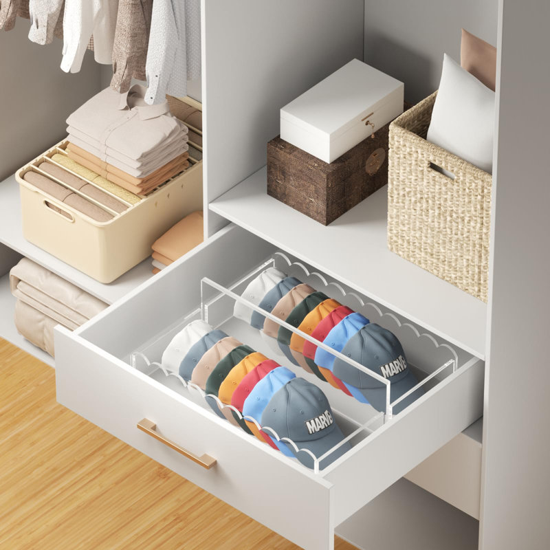hat organizer for baseball caps: 2 pack clear acrylic hat rack for wall - fit 20 caps hat storage holder for door closet bedroom - unique gifts for men
