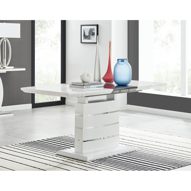 Renny Extendable Self-Storing Leaf Pedestal Dining Table