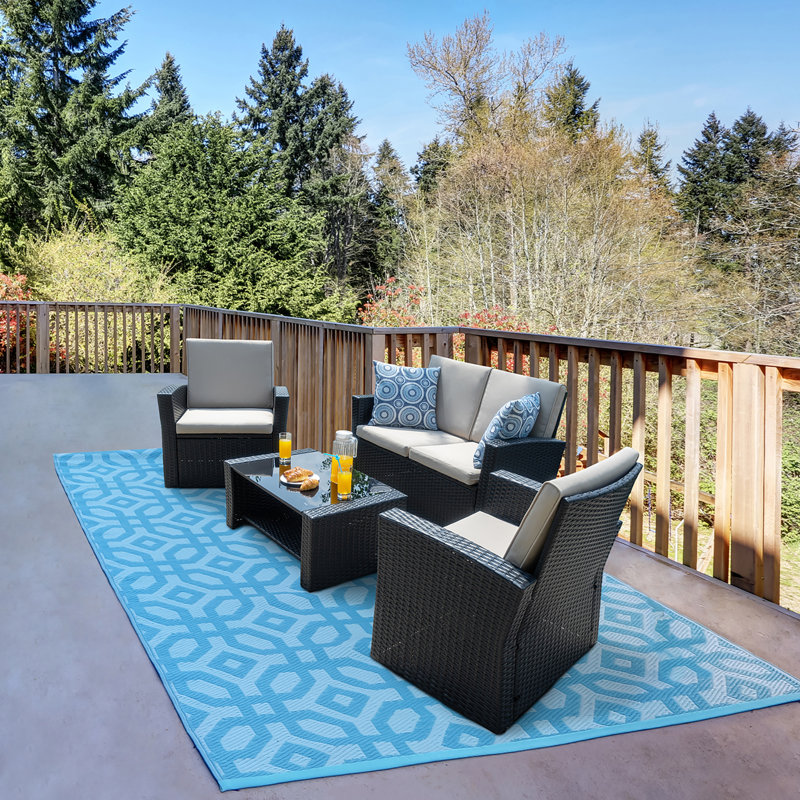 Amei 4 - Person Patio Conversation Sets with Cushions