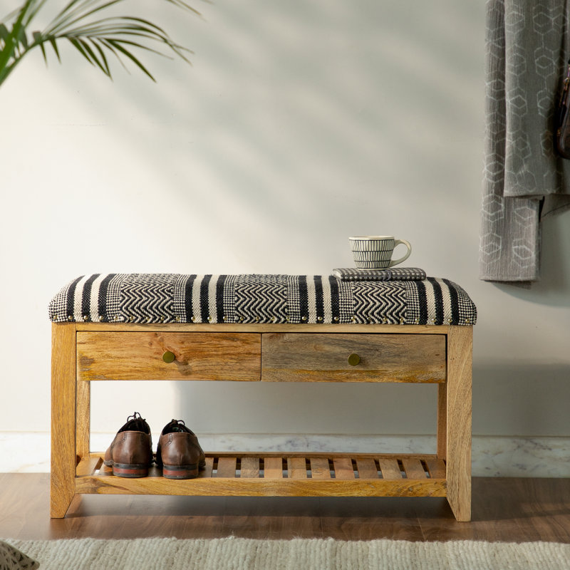 iyaas cotton upholstered storage bench
