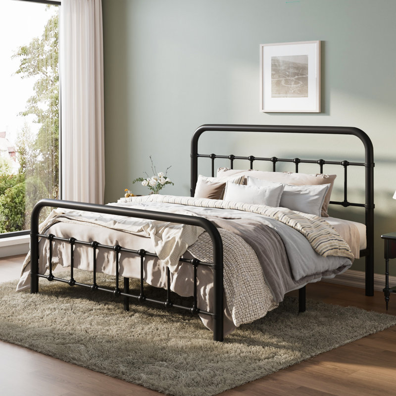 Kawamoto Metal Platform Bed Frame with Elegant Modern Design