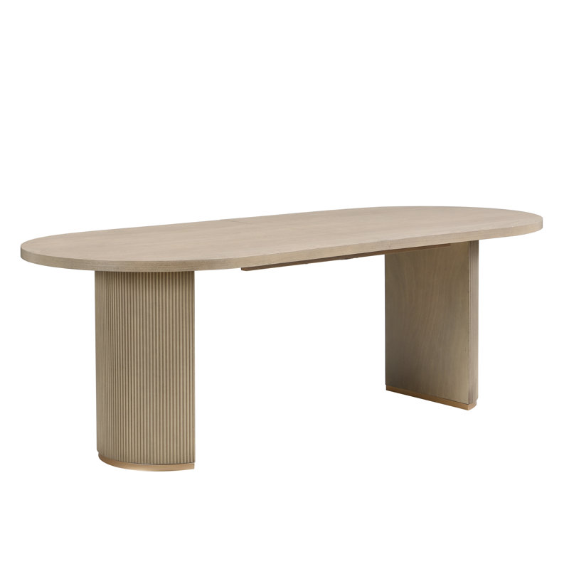 Krisslyn Oval Wood Dining Table With Double Pedestal Base