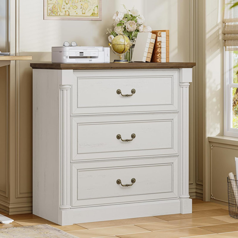 3-drawer File Cabinet, Vintage Home Office Filing Cabinet